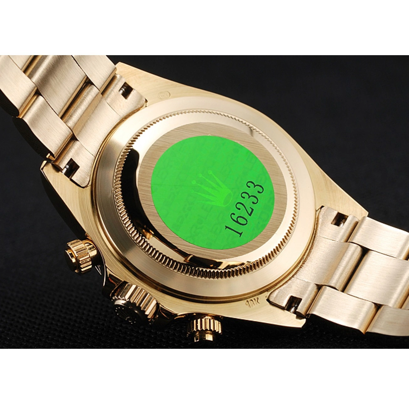 AAA Replica Watches Daytona Rolex Case Gold Bracelet Dial And Cosmograph 1454244 Green 0819